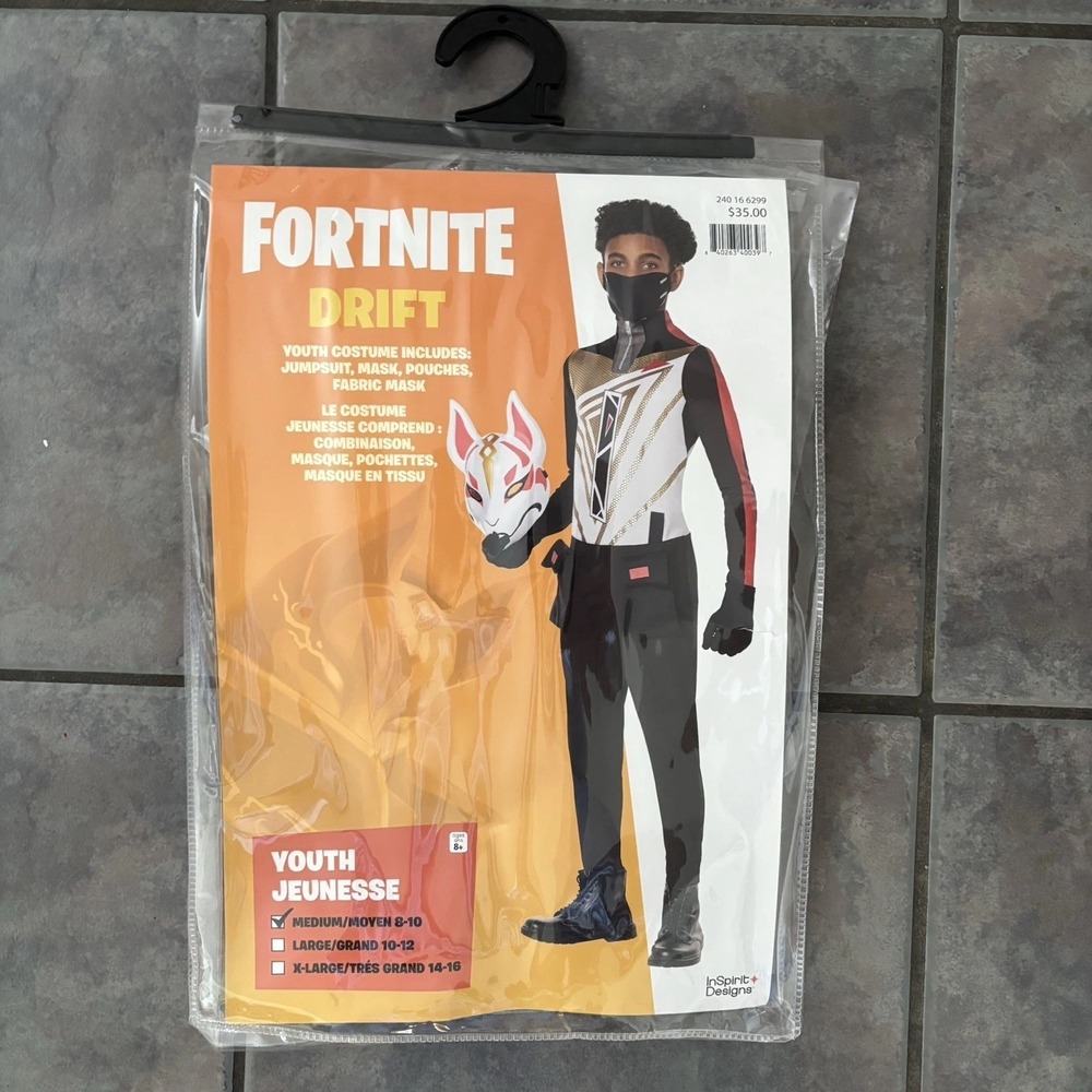 Fortnite Drift Halloween Children's Costume w/mask Youth MEDIUM 8-10
